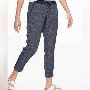 Athleta Linen Blue/White Pants Size 6 - Womens